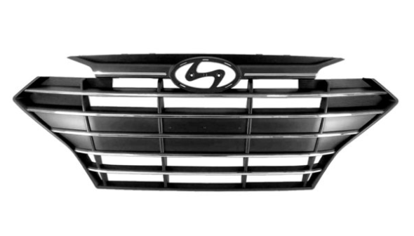 HYUNDAI ELANTRA 2019-2020 — FRONT GRILLE; USA BUILT; W/O ADAPTIVE; BLACK/CHROME ; SEDAN 2019-2020