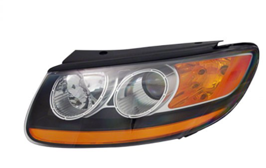 HYUNDAI SANTA FE 2010-2012 — HEADLIGHT LH; ORANGE LOWER REFLECTOR; SANTA FE 2010-2011 CAPA