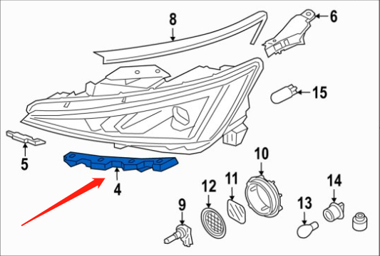 HYUNDAI ELANTRA 2019-2020 — LOWER OUTER HEAD LIGHT BRACKET LH; ELANTRA 2019-2020