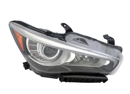 INFINITI Q50 2014-2023 — HEADLIGHT RH; W/O ADAPTIVE; Q50 SEDAN/HYB 2014-2017 CAPA (260104HB0A)