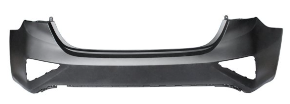 KIA FORTE 2019-2024 — REAR BUMPER PRIMED; W/O SENSORS; FORTE SEDAN 2019-2021