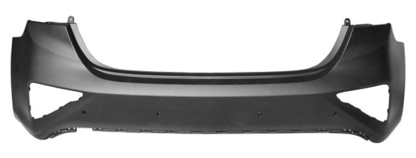 KIA FORTE 2019-2024 — REAR BUMPER PRIMED; W/ SENSORS; FORTE SEDAN 2019-2021