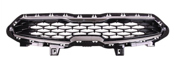 KIA FORTE 2019-2024 — FRONT GRILLE; PAINTED BLACK/CHROME-MOLDINGS; FOR EX/S; FORTE 2019-2021