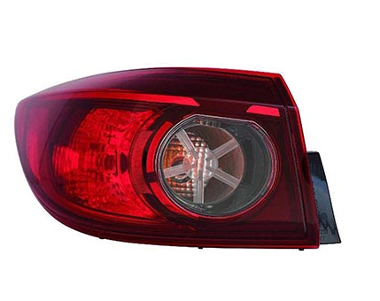 MAZDA MZ 3 2014-2016 — OUTER TAIL LIGHT LH; MEXICO BUILT; W/O LED; MAZDA 3 2014-2018