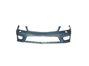 MERCEDES C-CLASS 2012-2021 — FRONT BUMPER PRIMED; W/ WASHERS & AMG & LED DRIVING LAMPS; W/O SENSORS; C250/C300/C350 12-15