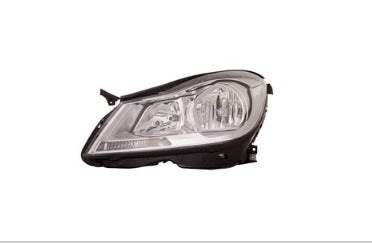 MERCEDES C-CLASS 2012-2021 — HALOGEN HEADLIGHT LH; CHROME BEZEL; C250/C250/C300 12-14; C63-AMG(4 DOOR) 12-14/2 DOOR 13-15 CAPA