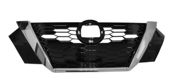 NISSAN SENTRA 2020-2025 — FRONT GRILLE; W/O CAMERA; BLACK/CHROME; FOR S/SV; 2020-2023