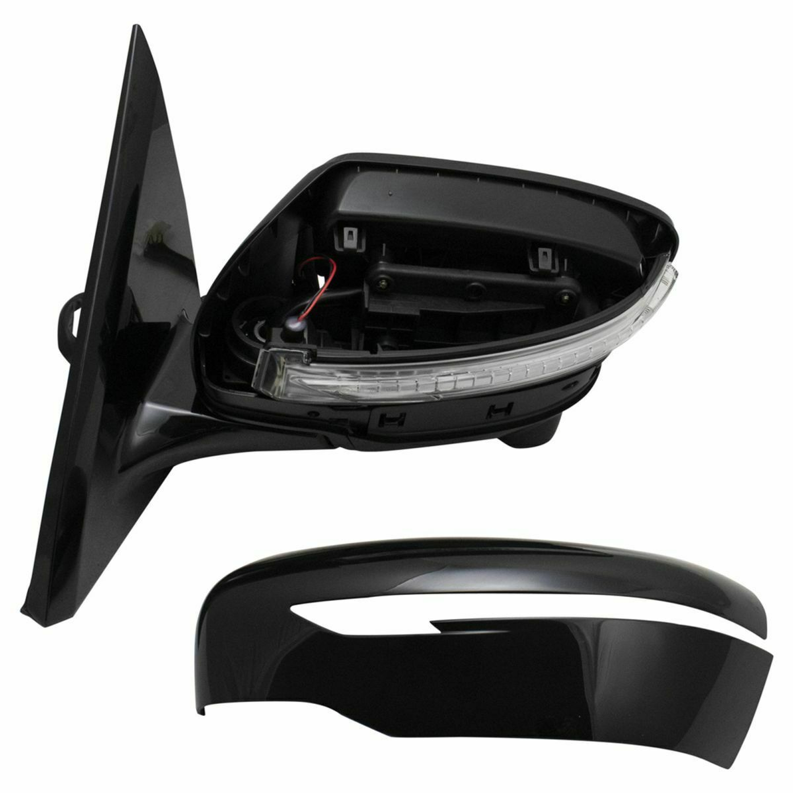 NI1320275 nissan pathfinder 2017 left side mirror power htd manual folding with signal cam 4