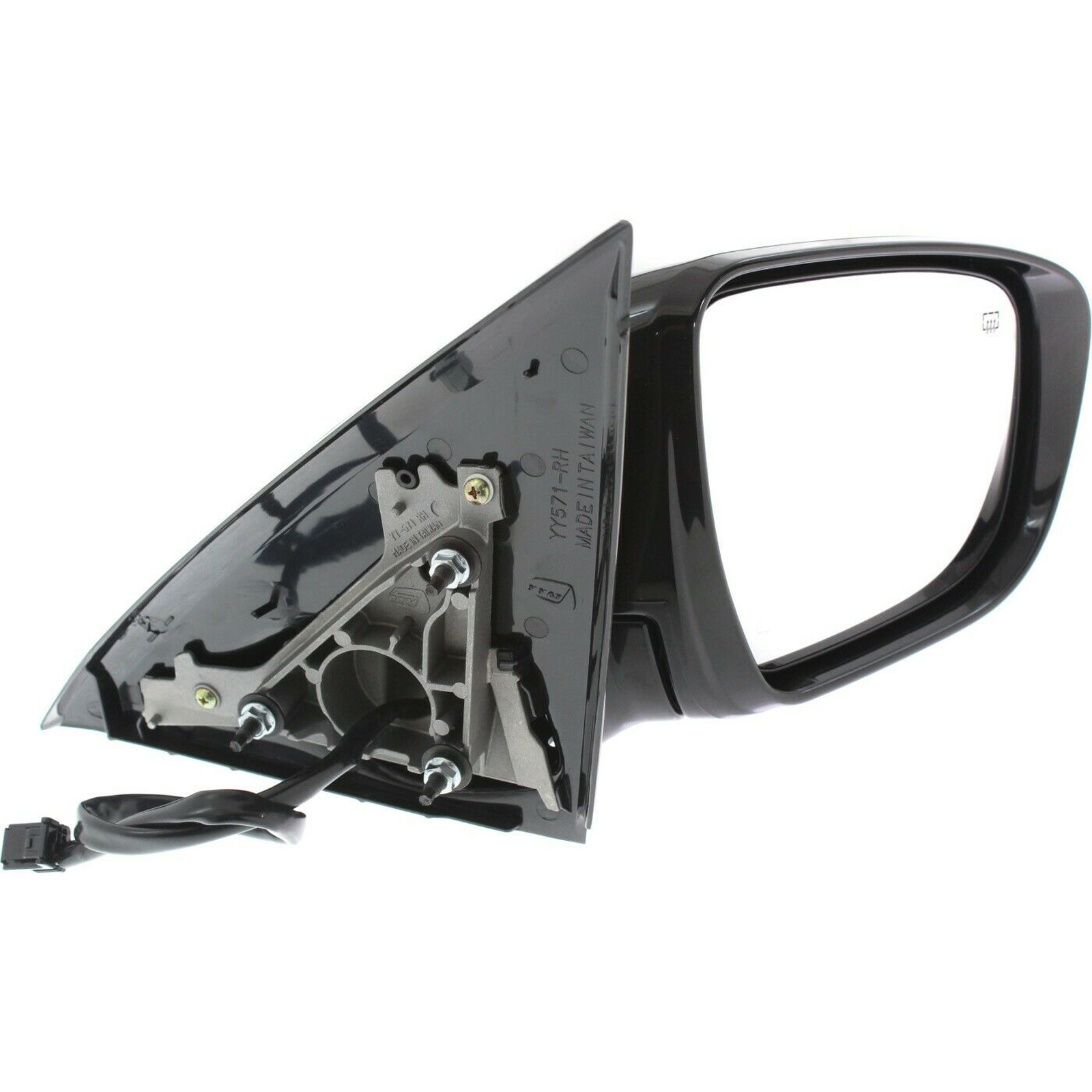 NI1321274 nissan pathfinder 2017 right side mirror power htd manual folding convex glass w 3