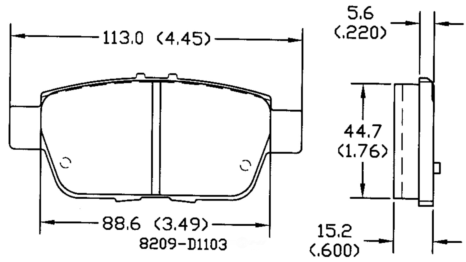 PSD1103C front power stop ceramic brake pads psd1103c 1