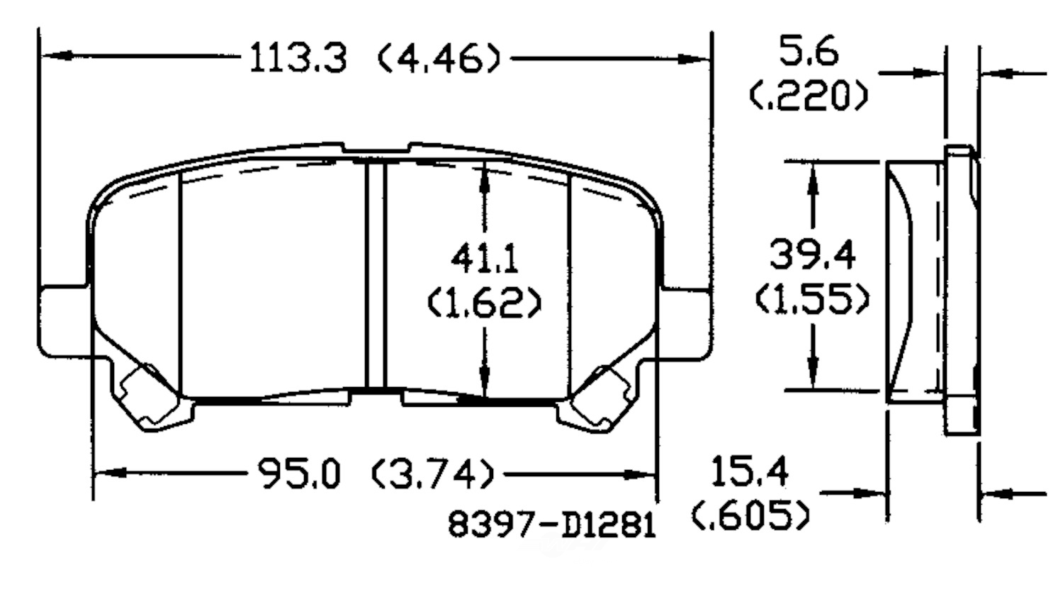 PSD1281C front power stop ceramic brake pads psd1281c 1