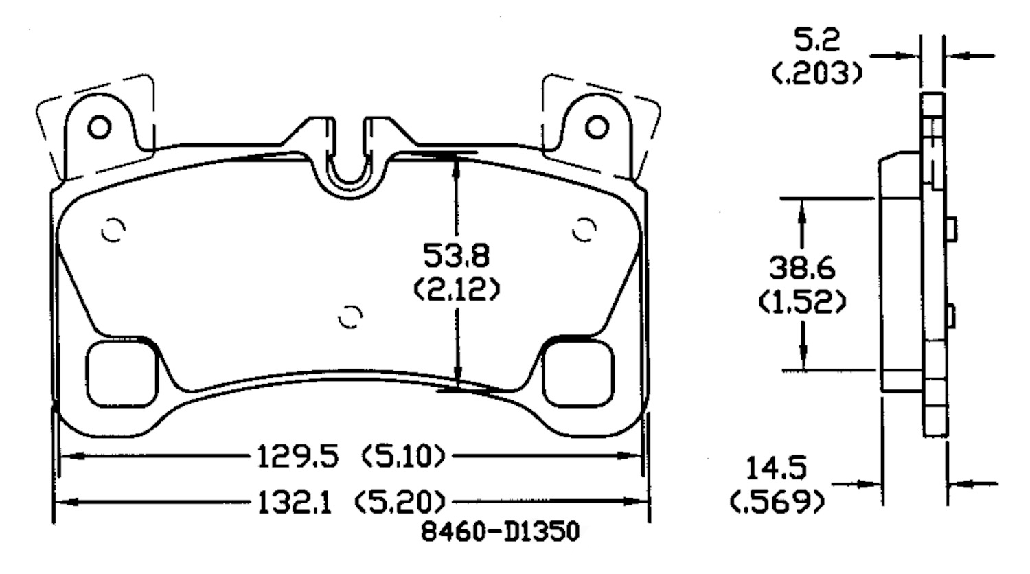 PSD1350M porsche rear power stop semi metallic brake pads psd1350m 2008 2010 1