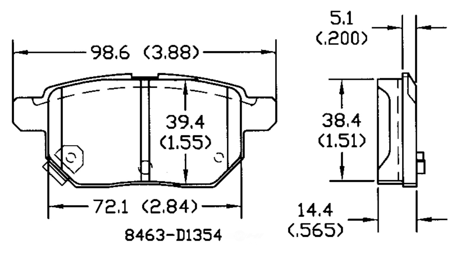 PSD1354C front power stop ceramic brake pads psd1354c 1