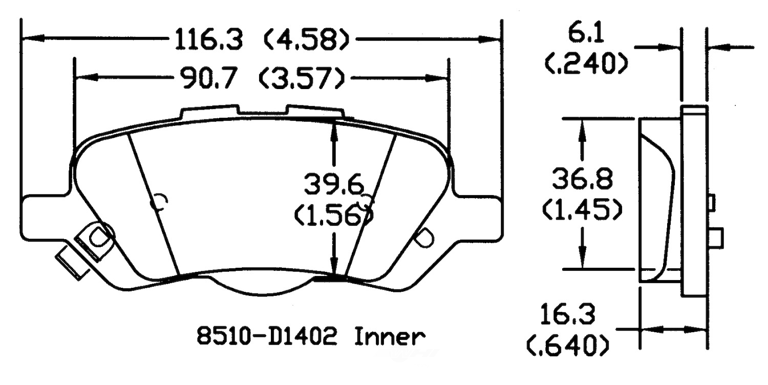 PSD1402C front power stop ceramic brake pads psd1402c 1