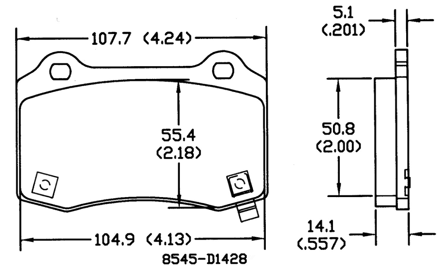 PSD1428C front power stop ceramic brake pads psd1428c 1