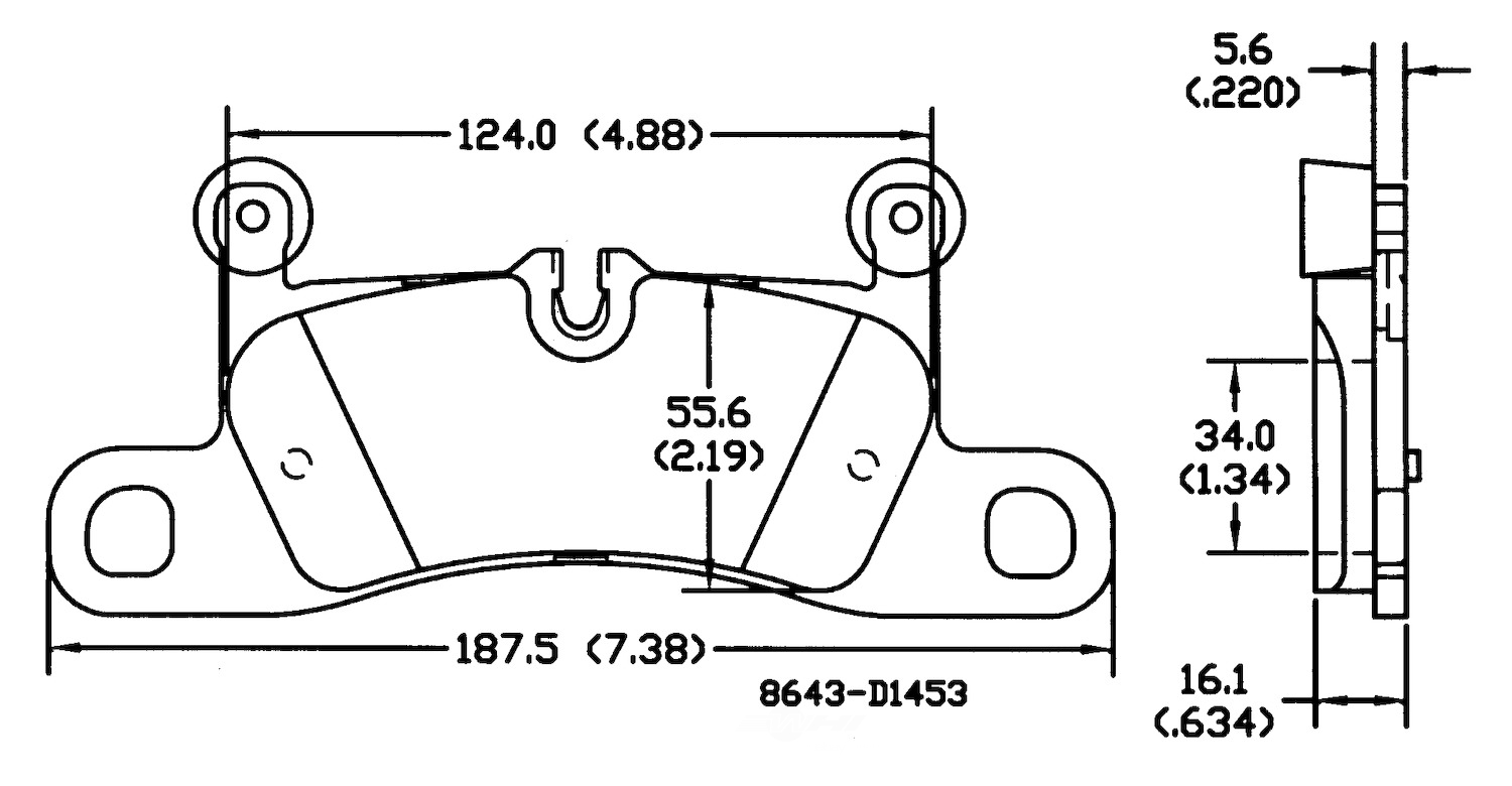 PSD1453M porsche volkswagen rear power stop semi metallic brake pads psd1453m 2011 2018 1