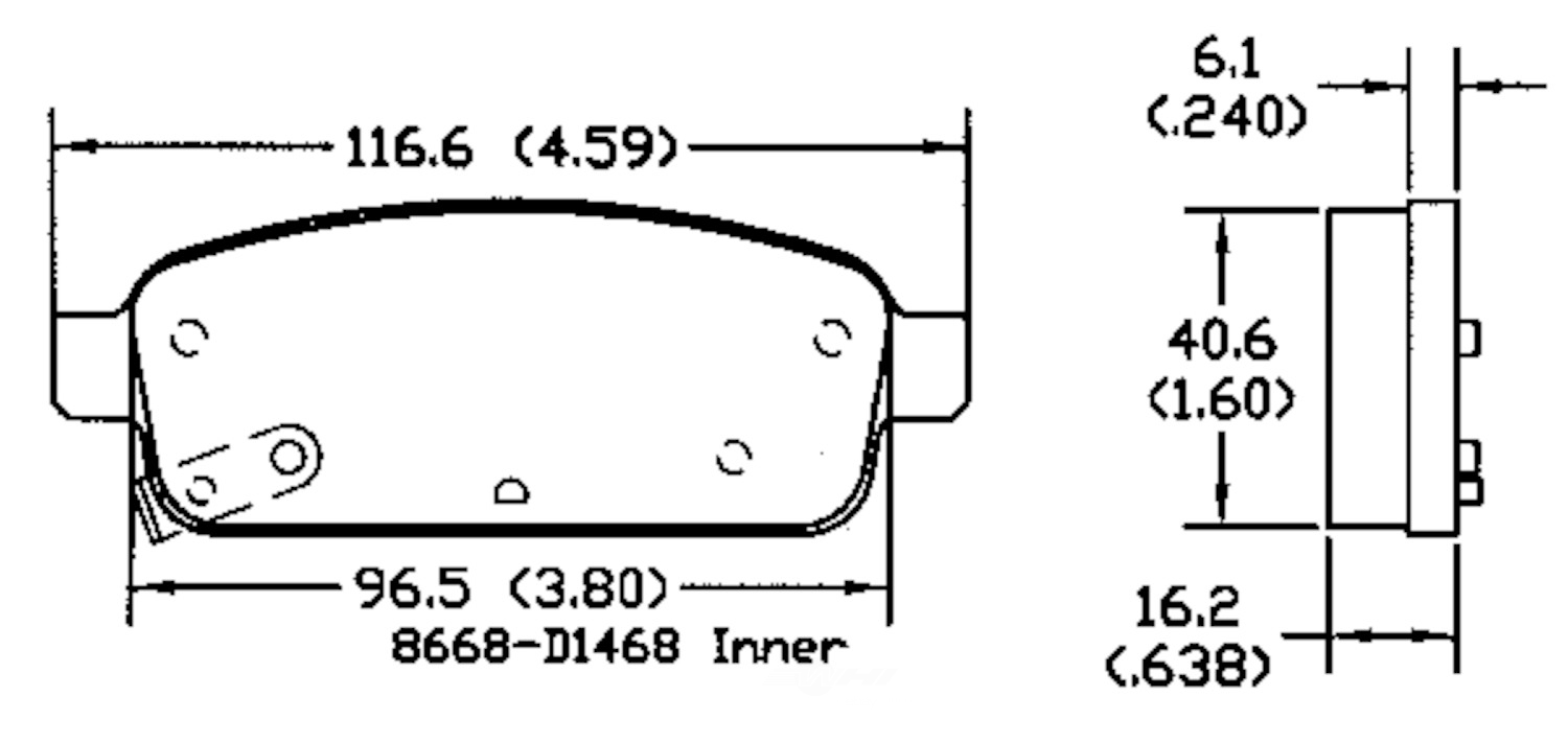 PSD1468C buick cadillac chevrolet rear power stop ceramic brake pads psd1468c 2010 2019 1