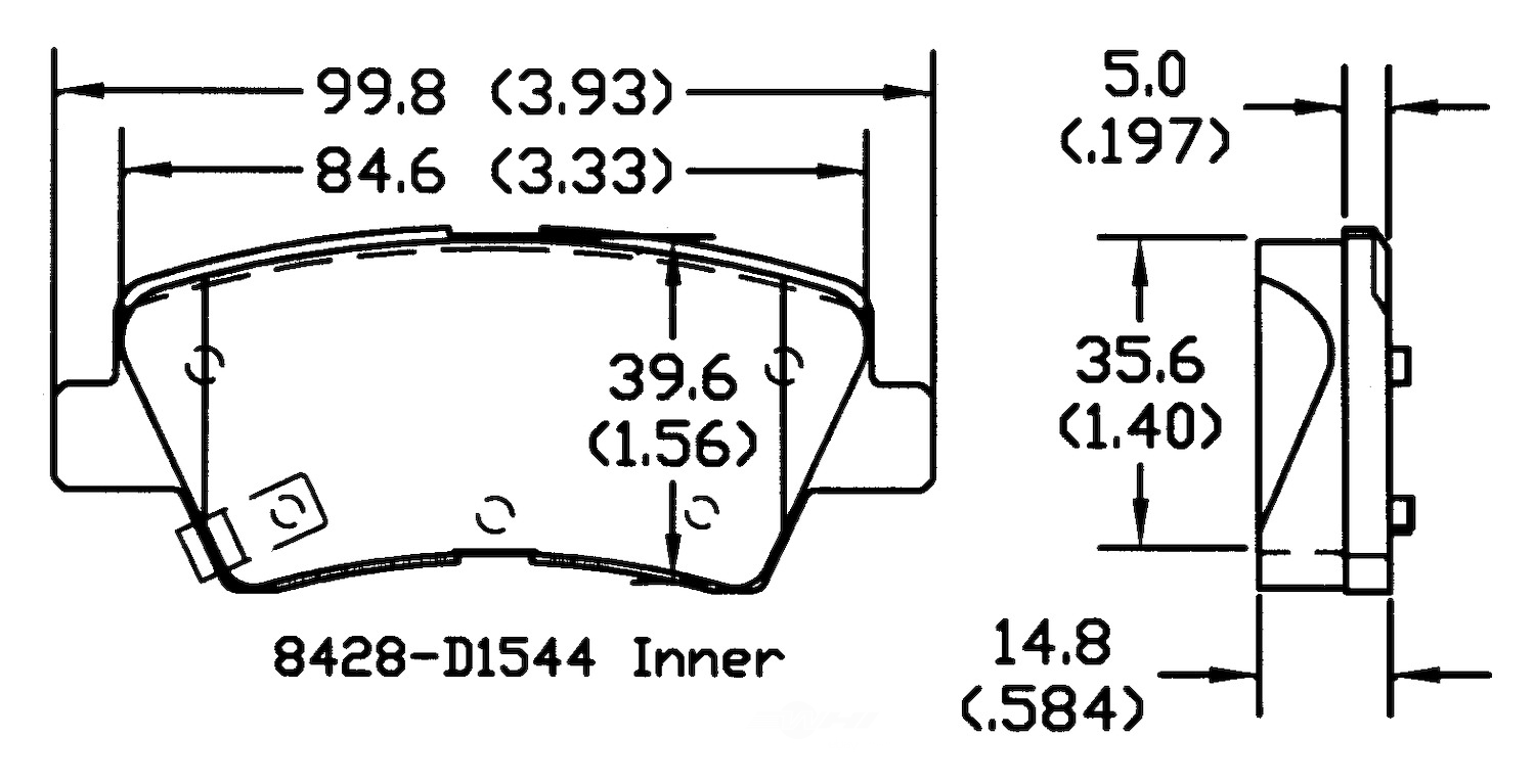PSD1544C dodge hyundai kia rear power stop ceramic brake pads psd1544c 2011 2019 1