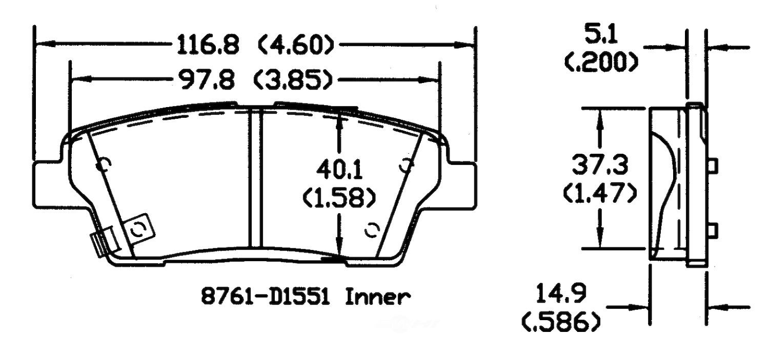 PSD1551C genesis hyundai kia rear power stop ceramic brake pads psd1551c 2010 2017 1
