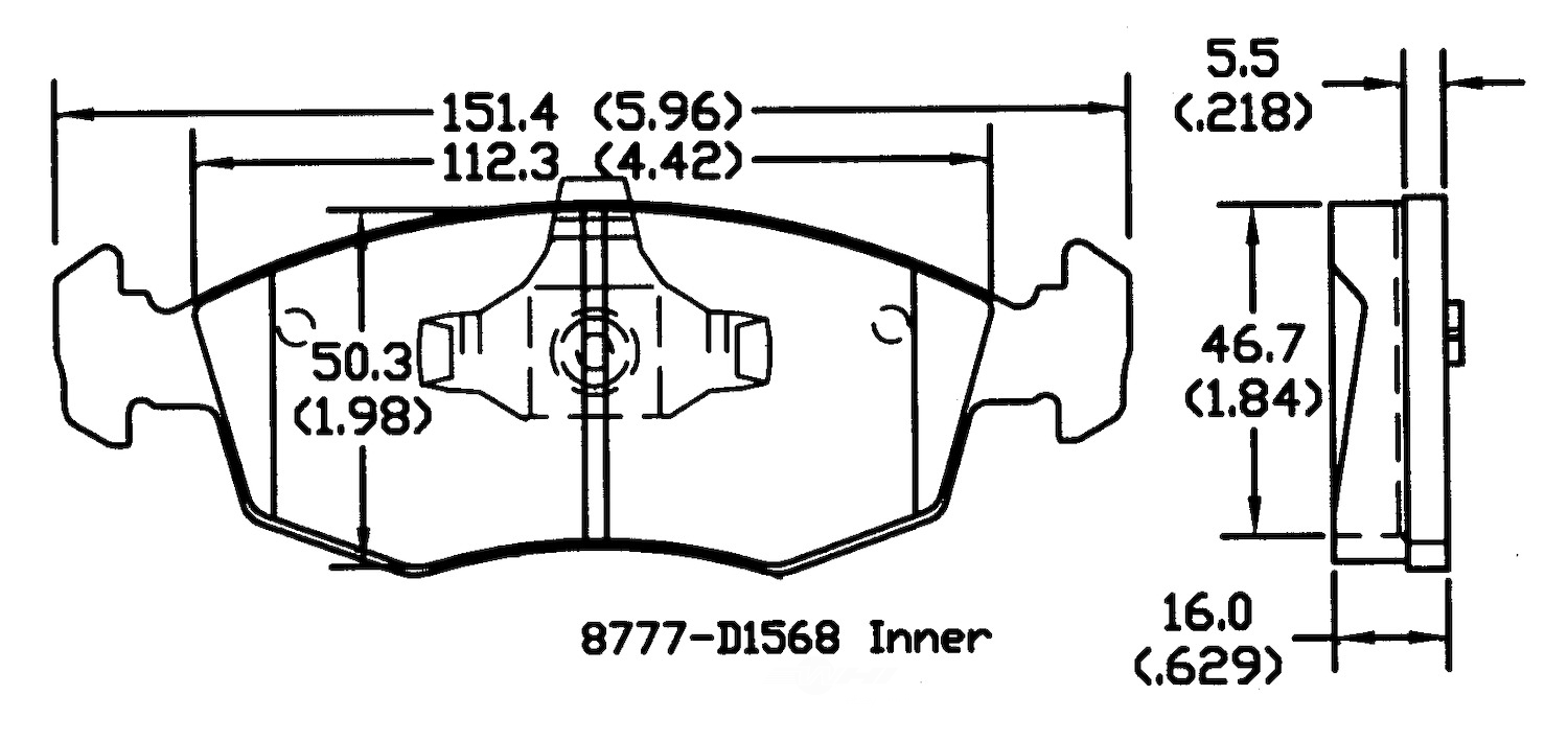PSD1568C fiat ram front power stop ceramic brake pads psd1568c 2010 2023 1