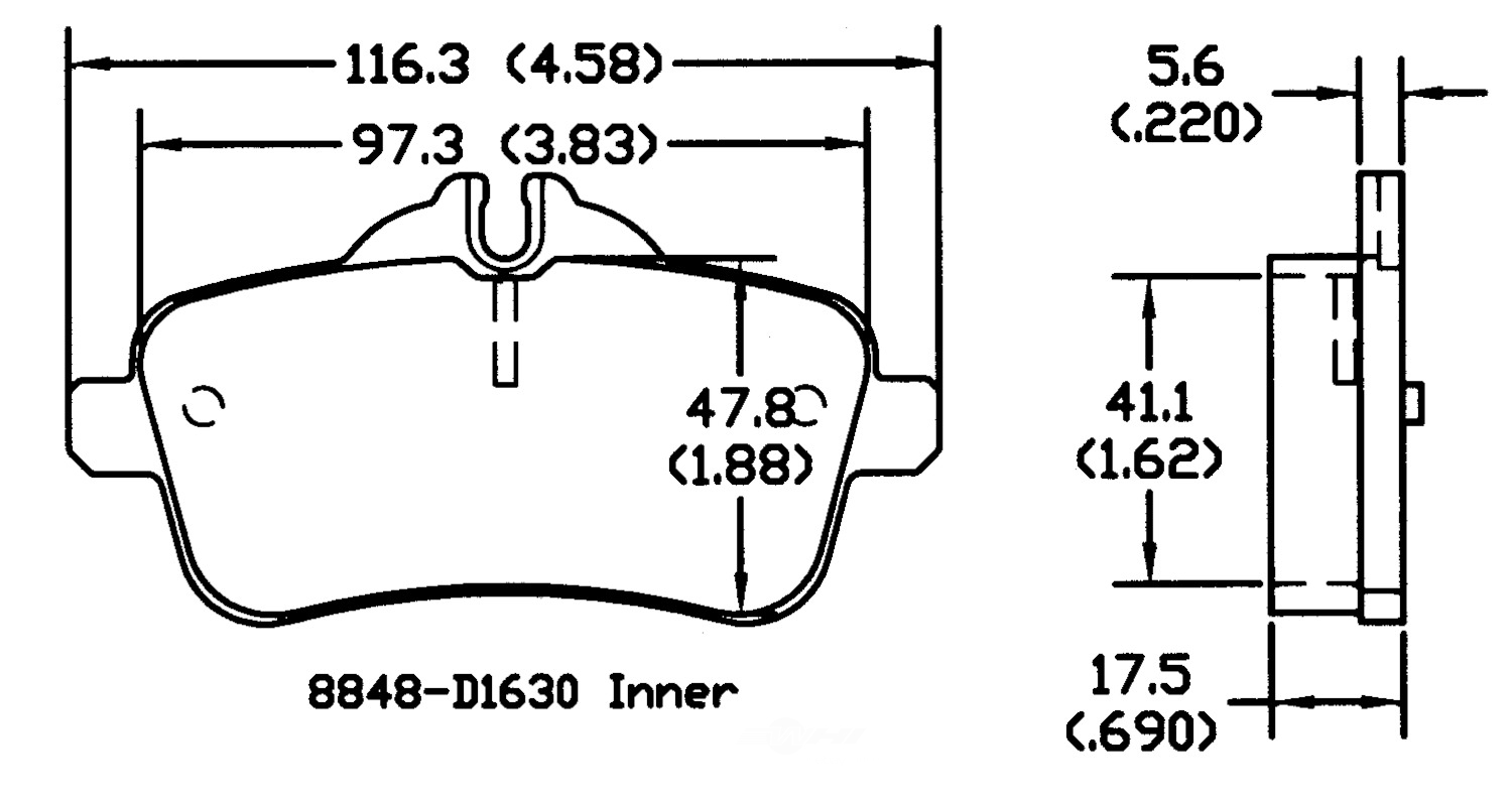 PSD1630M mercedes benz mitsubishi rear power stop semi metallic brake pads psd1630m 2012  1