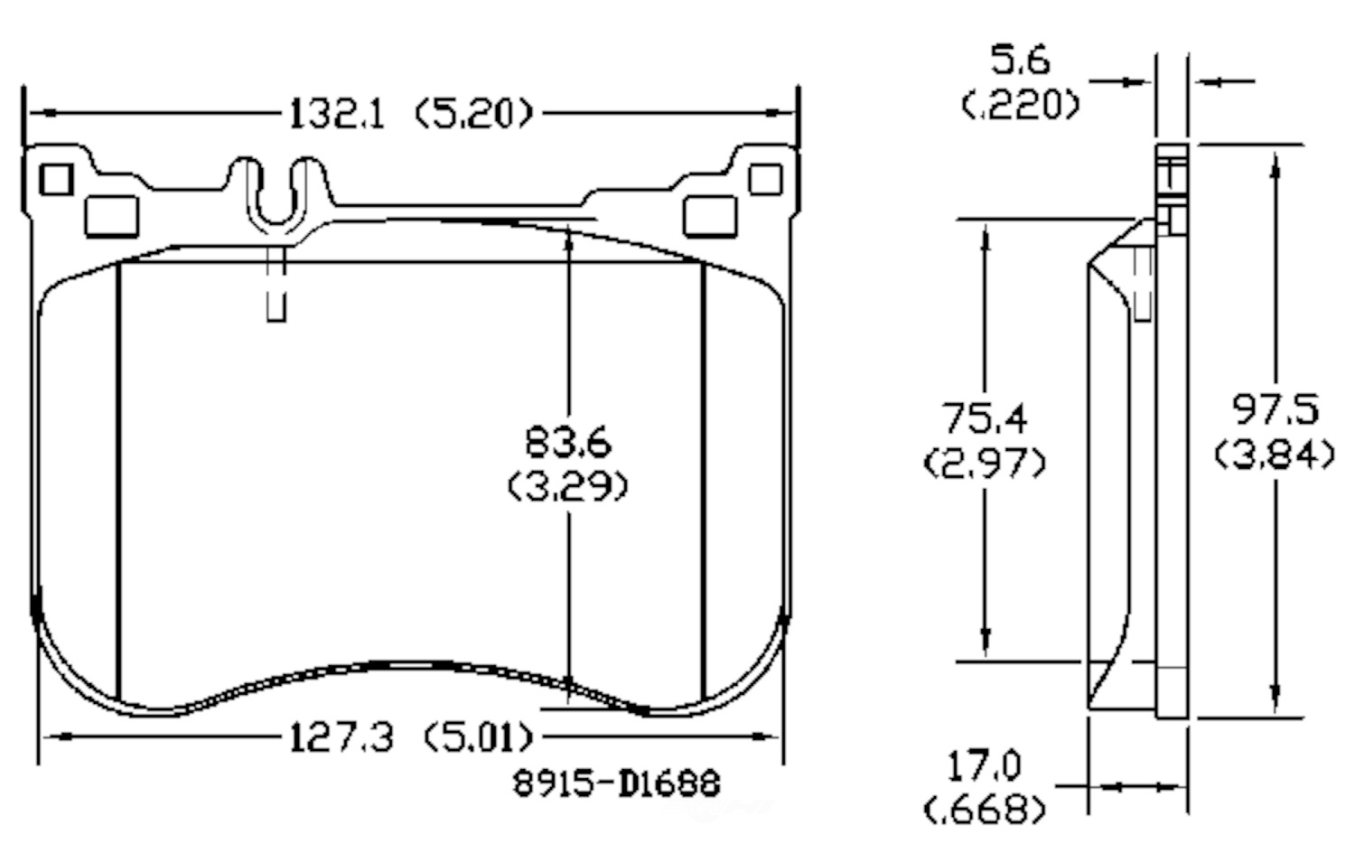 PSD1688M mercedes benz front power stop semi metallic brake pads psd1688m 2013 2023 1