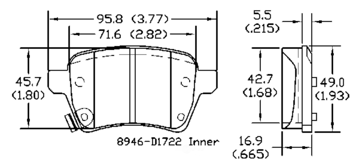 PSD1722M fiat rear power stop semi metallic brake pads psd1722m 2014 2020 1