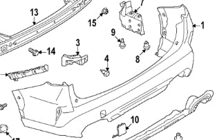 SUBARU FORESTER 2019-2024 — REAR BUMPER PRIMED; PTM TEXTURED LOWER; W/O SENSORS; EXC WILDERNESS; 2025-