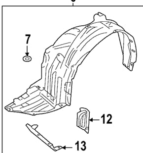 SUBARU WRX 2022-2025 — FRONT FENDER LINER RH; INJECTION MOLD; 2022-2024 CAPA