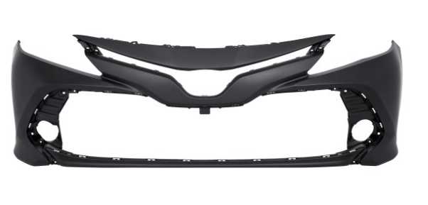 TOYOTA CAMRY 2018-2024 — FRONT BUMPER PRIMED; W/O SENSORS; FOR L/LE/LE HYB/ XLE; CAMRY/HYBRID 2018-2020