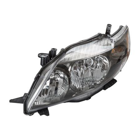 TOYOTA COROLLA 2009-2013 — DRIVER SIDE HEAD LAMP; BLACK HOUSING; FOR S / XRS MODELS SEDAN 2009-2010