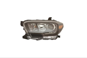 TOYOTA TACOMA 2016-2023 — HALOGEN HEADLIGHT LH; BLACK BEZEL; W/ LED DRL & FOG LIGHT; 2017-2019