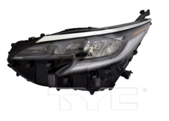TOYOTA SIENNA 2021-2025 — HEADLIGHT LH; BLACK BEZEL/LOWER LED STRIP; XSE/25TH ANNIVERSARY; 2021-2024 CAPA