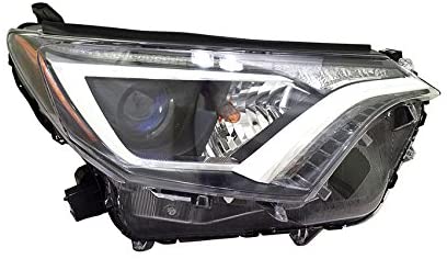TOYOTA RAV4 2013-2018 — HEAD LAMP HALOGEN RH; N-AMERICAN BUILT; CHROME BEZEL; 2016-2018