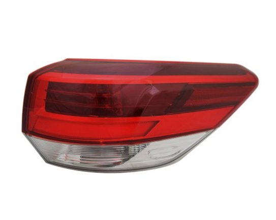TOYOTA HIGHLANDER 2014-2019 — OUTER TAIL LIGHT RH; W/O MARKER LED LAMP; HIGHLANDER/HYB 2018-2019