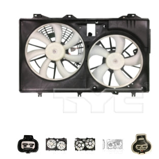 TOYOTA SIENNA 2011-2020 — DUAL RAD/CND FAN ASSEMBLY; 3.5L V6; 2017-2020 (OE 16361-0P180. SAME AS TO3115200)