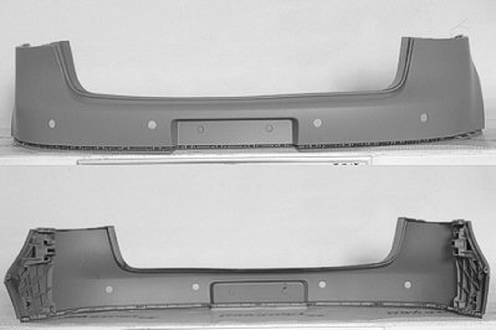 VW1100172 volkswagen golf 2006 2009 2006 2009 bumper rear primed with sensor hole vw110017 1