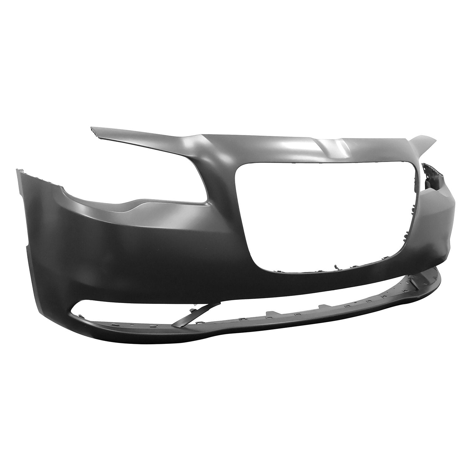 CHRYSLER 300 2011-2023 — FRONT BUMPER PRIMED ; W/O SENSOR HOLES/TOW HOOK HOLE; 300 15-23 ( 17-23 S MODELS ) CAPA
