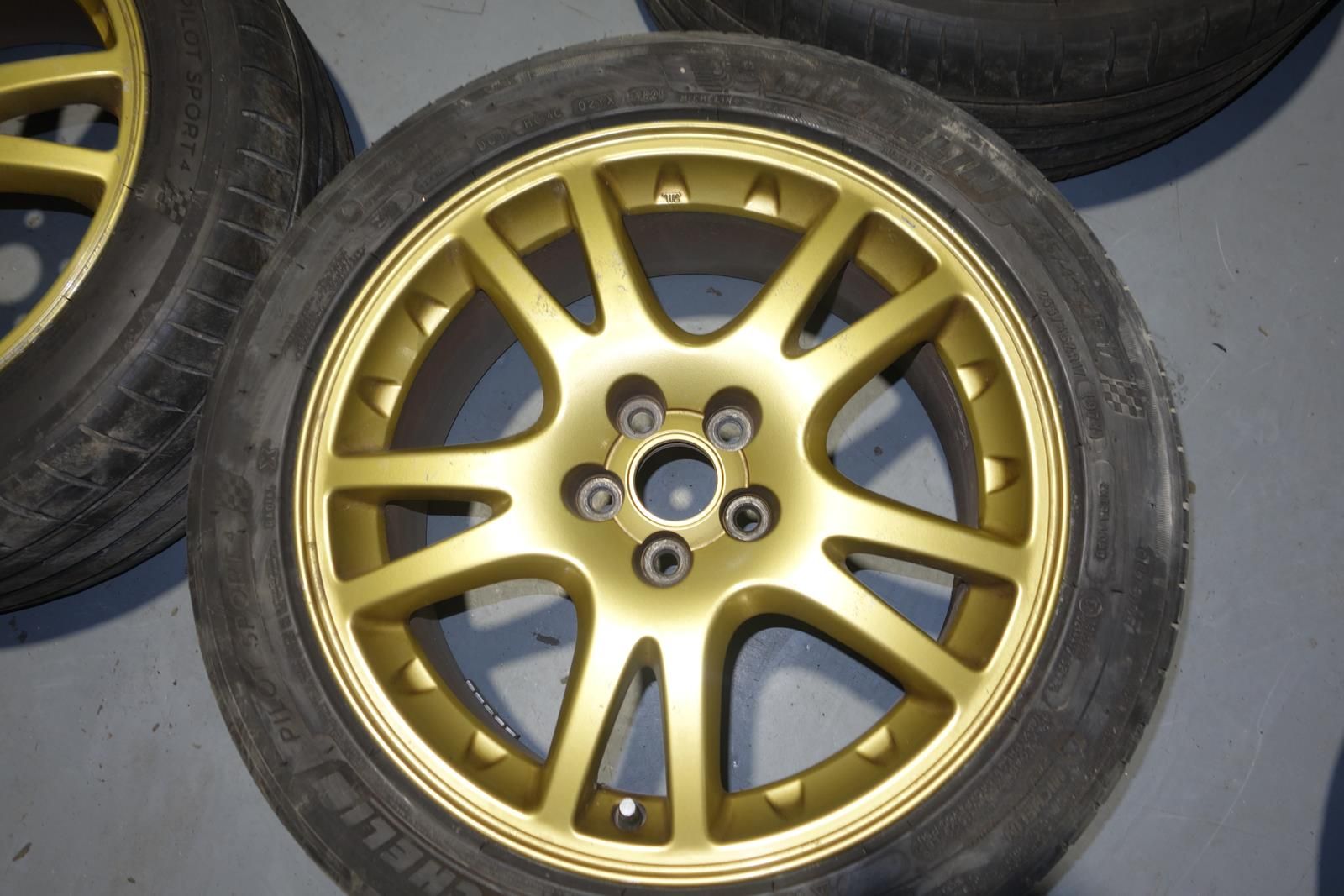 JDM Subaru Impreza WRX STI GDB Gold Enkei 5x100 Wheels Rims Mags Brembo Clearance 17x7.5J +53 V7 V8