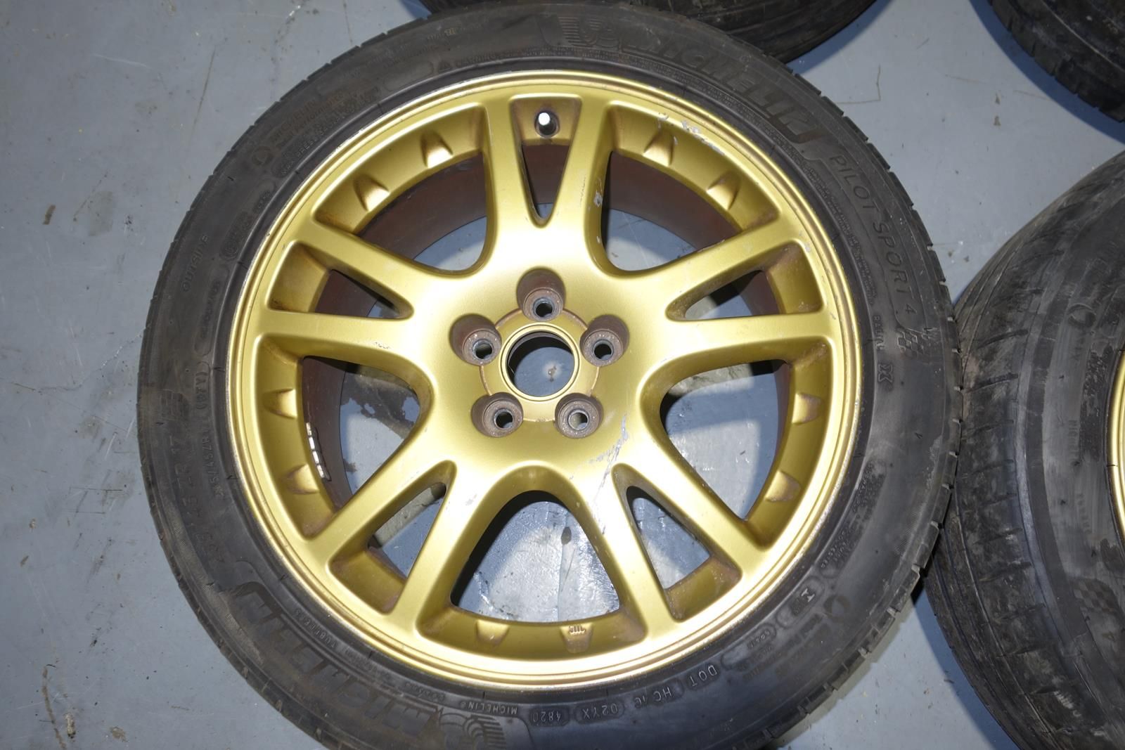JDM Subaru Impreza WRX STI GDB Gold Enkei 5x100 Wheels Rims Mags Brembo Clearance 17x7.5J +53 V7 V8