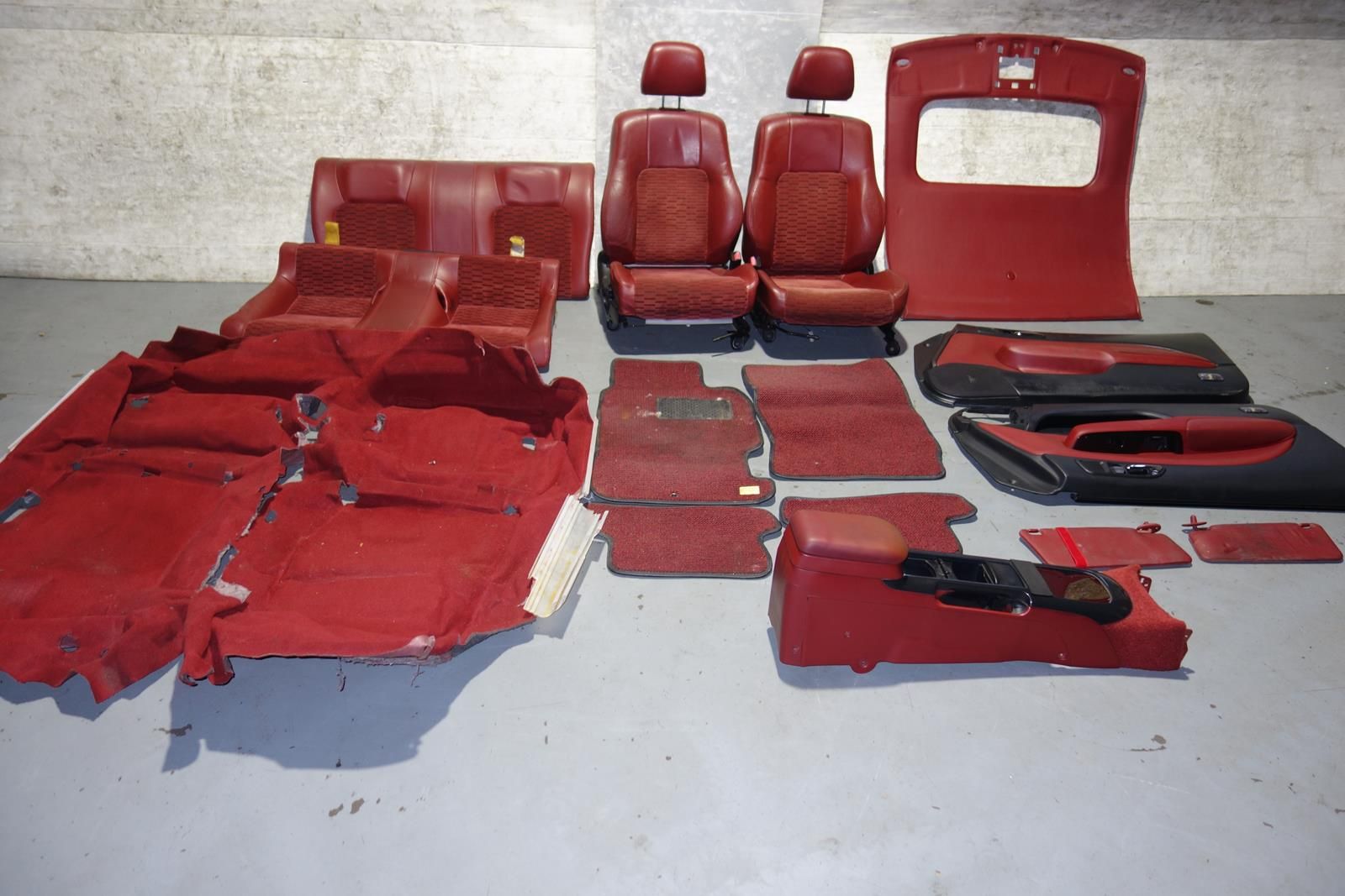 JDM Honda Prelude 1997-2001 BB6 BB8 SiR Red Front & Back Seats Carpet Door Panels Roof Liner Visors Mats Center Console