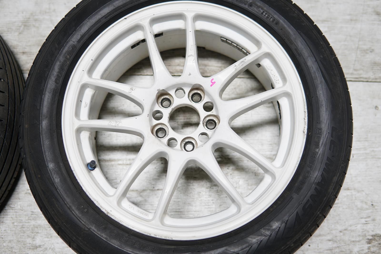 JDM Work Emotion CR Kai Wheels Rims Mags 5x100 16x7 +35 Offset Japan White