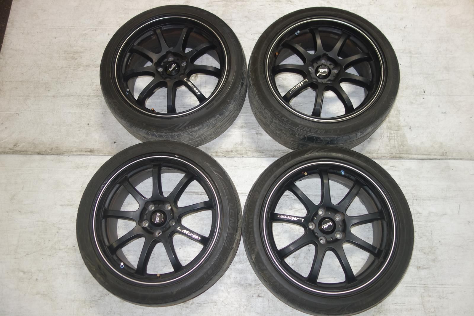 JDM LM Sport Wheels Rims Tires 5x120 18x8.5 +45 Offset