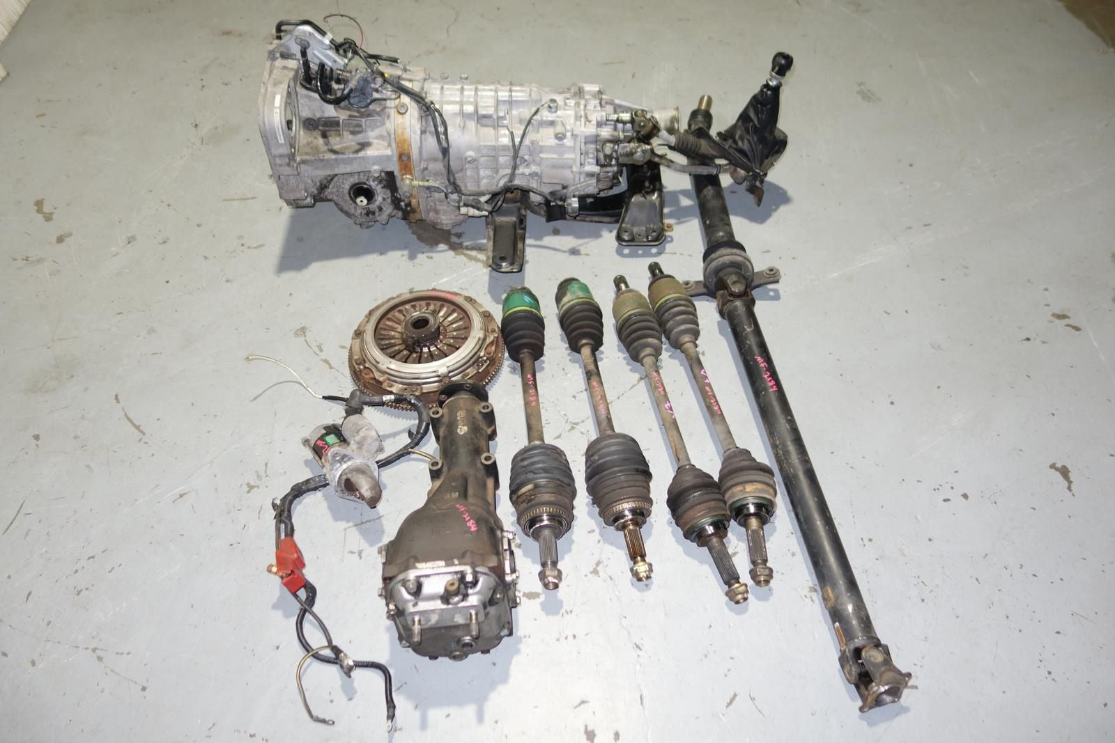 JDM Subaru Impreza Wrx STi 6speed Awd Transmission LSD Differential Axles Starter V7 R180 GDB TY856WB1AA Gearbox