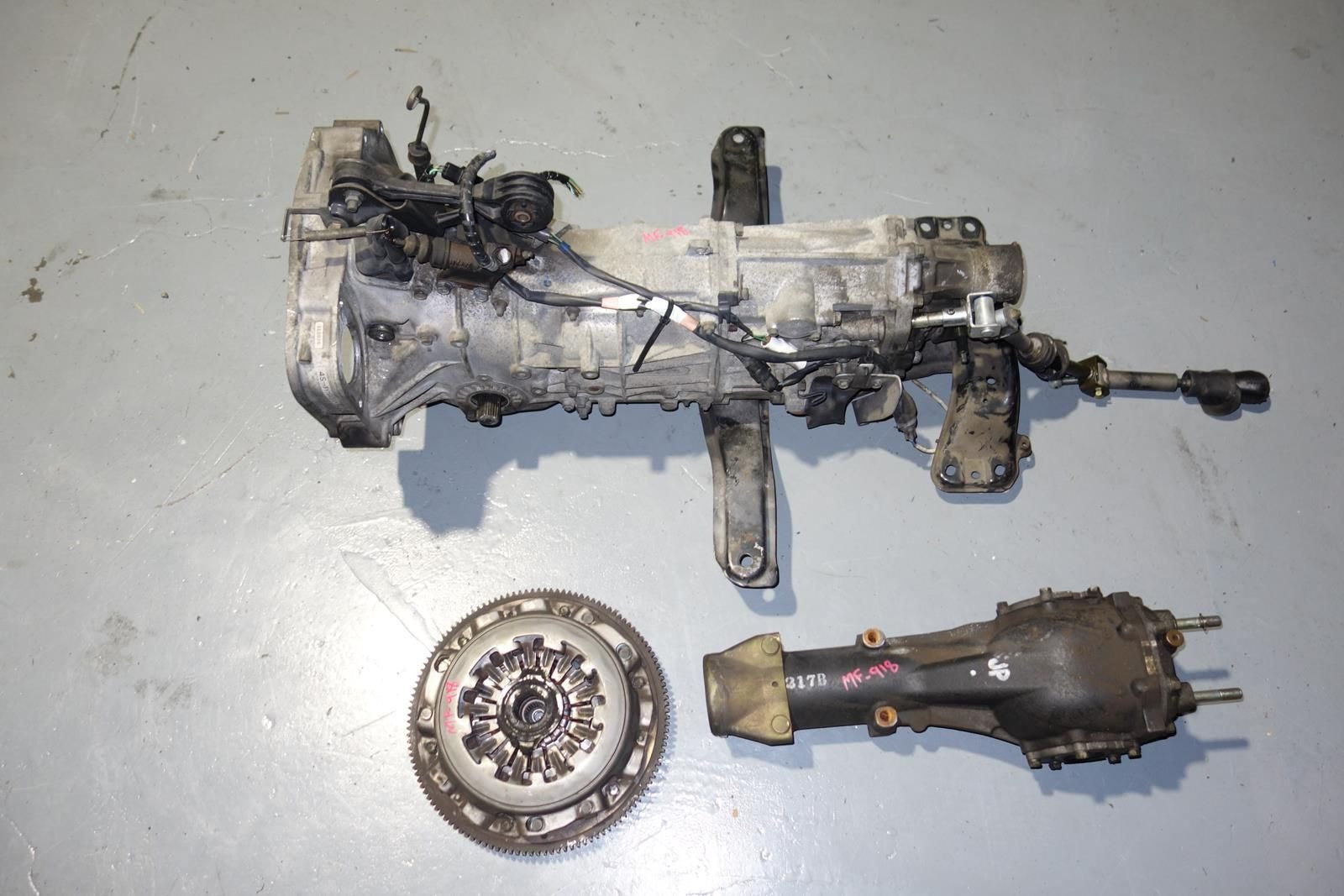 JDM Subaru Impreza WRX Legacy Forester Turbo 5speed AWD Transmission 4.11 Differential Pull Type Axles 1999-2005