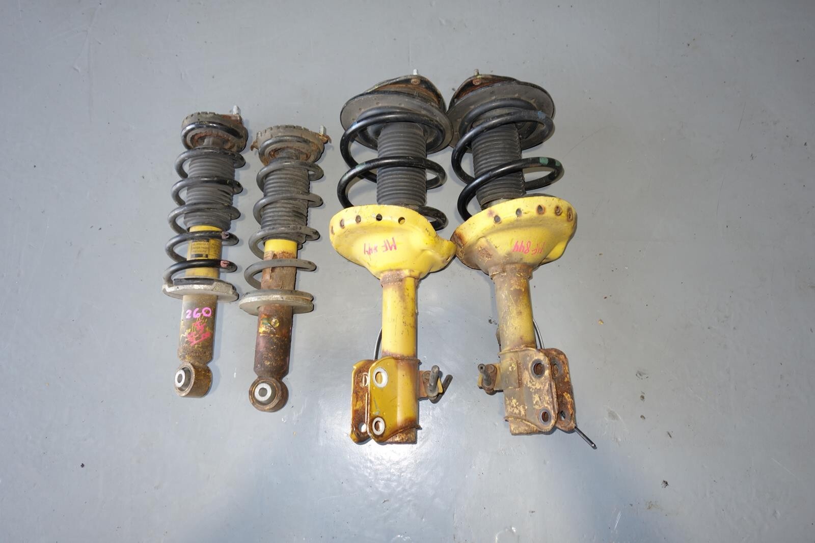 JDM Subaru Legacy Bilstein Yellow Shocks Struts Springs 2005-2009 # MF -844