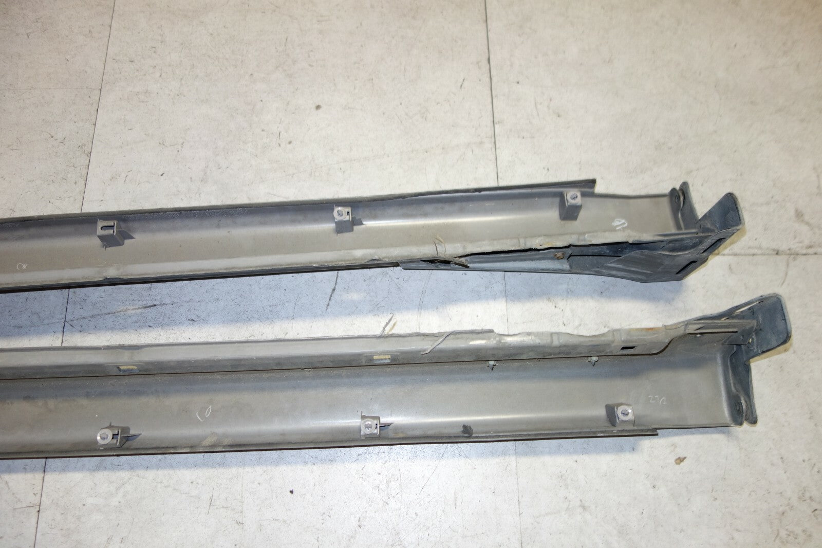 JDM Subaru Legacy Side Skirt Panels With Aero Spat Strakes Set Grey 2005-2009