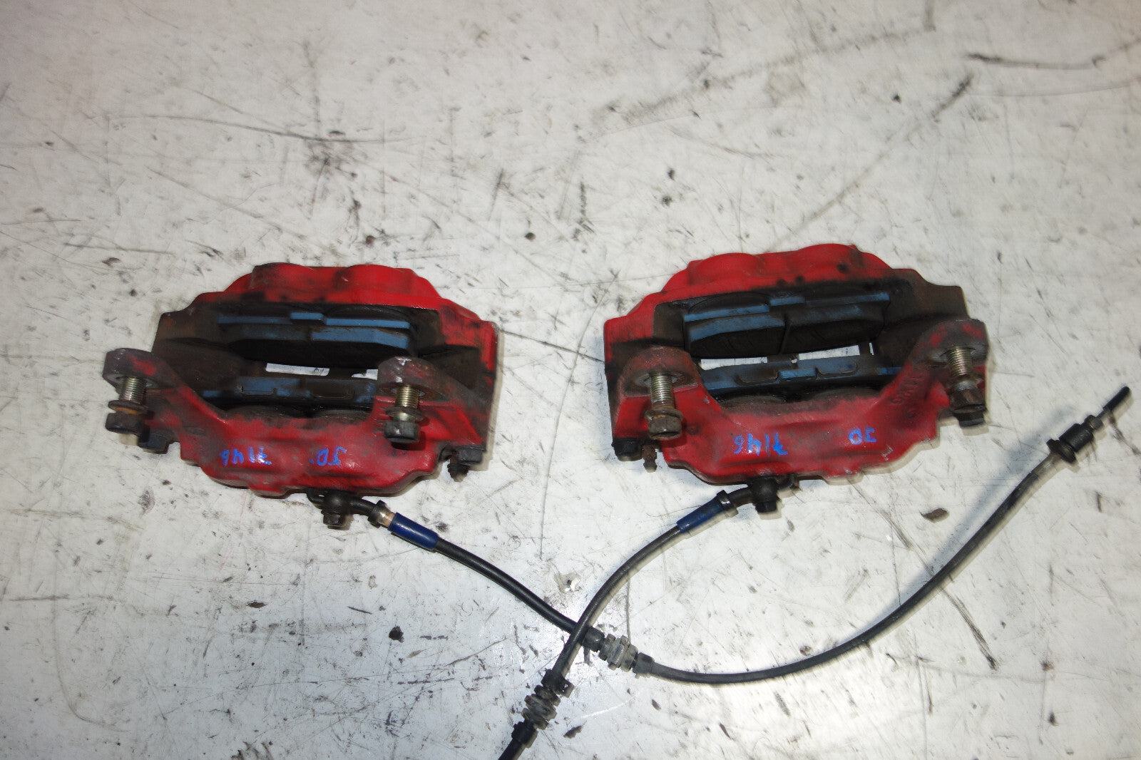 JDM Subaru Impreza WRX STi Legacy Forester Front 4 Pot Piston Brake Calipers RED