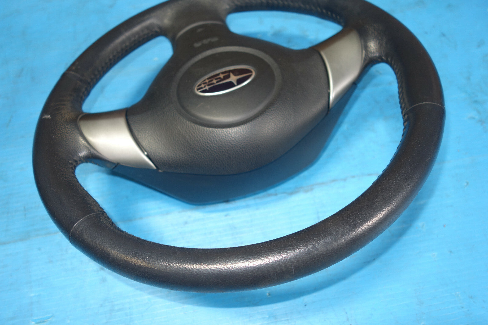 JDM Subaru Impreza Forester Legacy 3 Spoke Leather Steering Wheel & Hub #5776