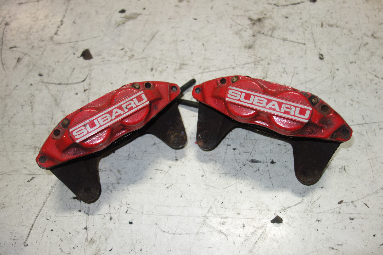 JDM Subaru Impreza WRX STi Legacy Forester Front 4 Pot Piston Brake Calipers RED